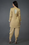 Beige Gold Kashmiri Tilla Embroidered Dhoti Pants Suit