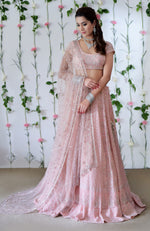 Pink Chikankari & Beads Zardozi Hand Embroidered Lehenga Set