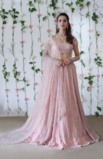 Pink Chikankari & Beads Zardozi Hand Embroidered Lehenga Set