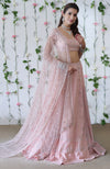 Pink Chikankari & Beads Zardozi Hand Embroidered Lehenga Set