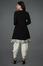 Black Parsi Gara Embroidered Patiala Pants Suit