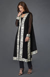 Black- Ivory Parsi Gara Embroidered Overlay Suit