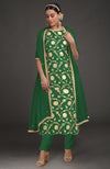 Emerald Green  Benarasi Weave Zardozi  Kurta Set