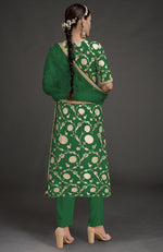 Emerald Green  Benarasi Weave Zardozi  Kurta Set