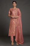 Desert Rose Benarasi Weave Zardozi Embroidered Kurta Set