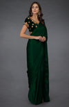 Emerald Green Saree with Kashmiri Tilla Embroidered Blouse