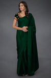 Emerald Green Saree with Kashmiri Tilla Embroidered Blouse