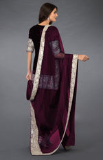 Burgundy Kashmiri Tilla Embroidered Dhoti Pants Suit