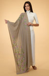 Beige Beads & Sequin Hand Embroidered Pure Cashmere Stole