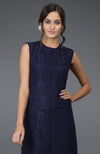 Eclipse Blue Lace Tunic Kurta with Wide Leg Pants