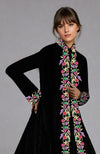 Blooms of Love Parsi Gara Embroidered Silk Velvet Jacket Set