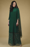 Emerald Green Beads Zardozi Hand Embroidered Sharara Suit