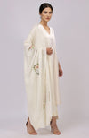 Ivory Parsi Gara Embroidered Shawl