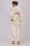 Ivory Parsi Gara Embroidered Shawl