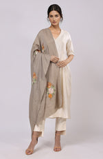 Beige Kashmir Bagh Floral Embroidered Shawl