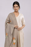 Beige Kashmir Bagh Floral Embroidered Shawl