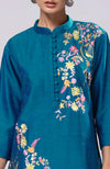 Blue Parsi Gara Embroidered Co-ord Set