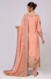 Salmon Marori and Resham Hand Embroidered  Kurta  Set