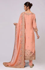 Salmon Marori and Resham Hand Embroidered  Kurta  Set