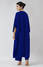 Royal Blue  Kashmiri Tilla Embroidered Kaftan Set