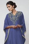 Iris Blue Kashmiri Tilla Embroidered Kaftan