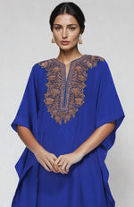 Royal Blue Kashmiri Tilla Embroidered Kaftan