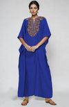 Royal Blue Kashmiri Tilla Embroidered Kaftan