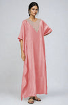 Peony Pink Marori Gota Patti & Zardozi  Embroidered  Kaftan