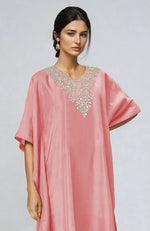 Peony Pink Marori Gota Patti & Zardozi  Embroidered  Kaftan