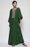 Emerald Green Kashmiri Tilla Embroidered Kaftan