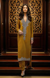 Mustard Yellow Embroidered Kurta set