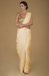 Beige Timeless Pure Pashmina Cashmere Saree With Blouse