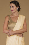 Beige Timeless Pure Pashmina Cashmere Saree With Blouse