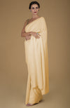 Beige Timeless Pure Pashmina Cashmere Saree With Blouse