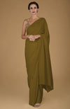 Bottle Green Timeless Pure Pashmina Cashmere Saree With Blouse