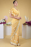 Mango Yellow Parsi Gara Hand Embroidered Saree