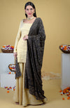 Black Chikankari And Kamdani Hand Embroidered Pure Georgette Dupatta