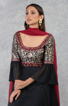 Black Benares Brocade Embroidered Anarkali Set