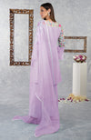 Lilac Snow Parsi Gara Embroidered Kurta Set