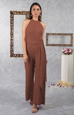 Purple Wine Halter Neck Jumpsuit