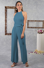 Purple Wine Halter Neck Jumpsuit