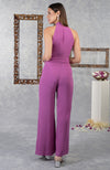 Purple Wine Halter Neck Jumpsuit