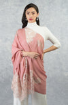 Madonna Pressed Rose-Beige Chantilly & Swarovski Pure Cashmere Stole