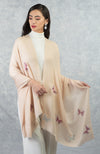 Frida Creole Pink Butterfly Embroidered Pure Cashmere Stole