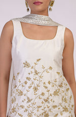 White-Gold Hand Embroidered Sharara Set