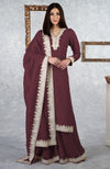 Pale Peach Kashmiri Tilla Embroidered Kurta Set