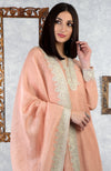 Pale Peach Kashmiri Tilla Embroidered Kurta Set