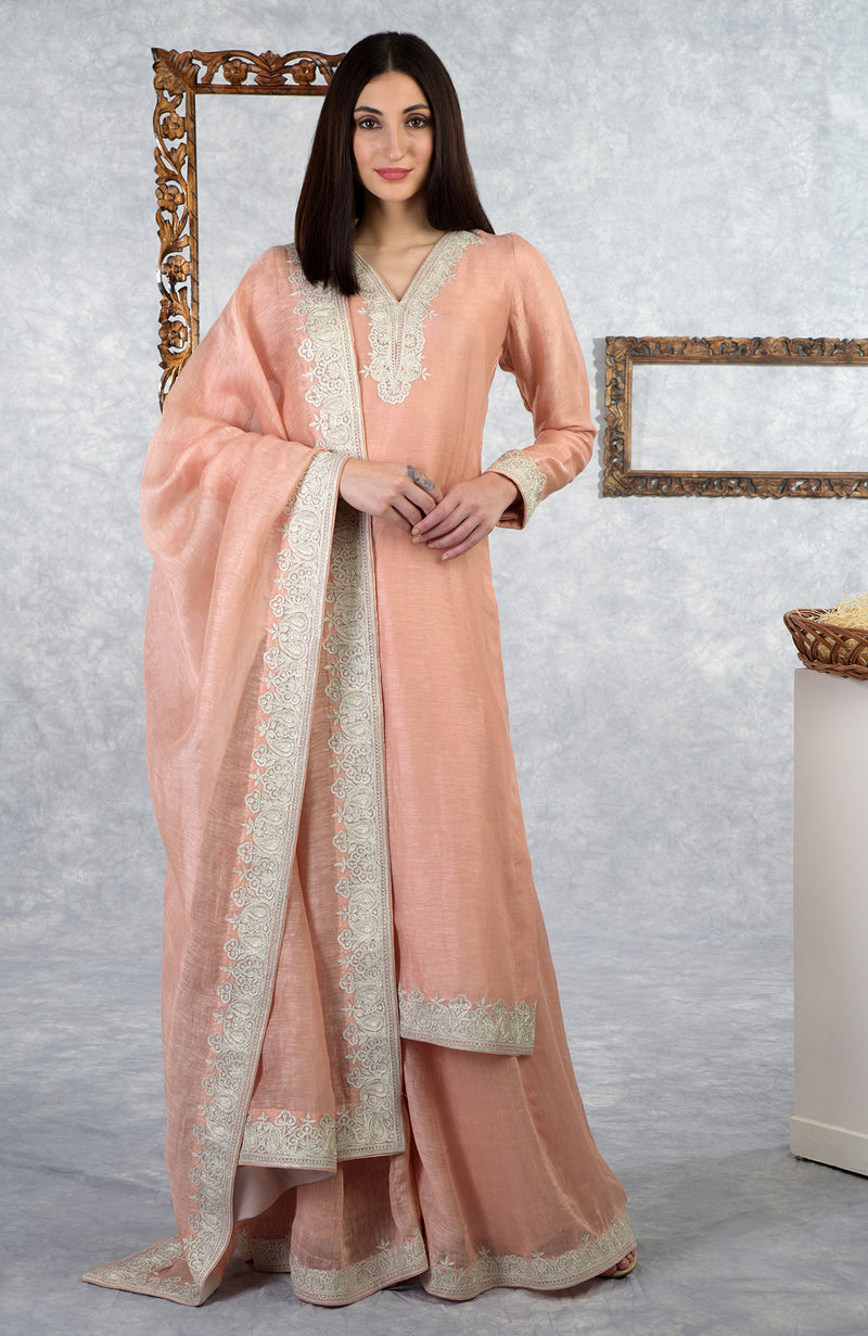 Elderberry Kashmiri Tilla Embroidered Kurta Set