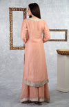 Pale Peach Kashmiri Tilla Embroidered Kurta Set