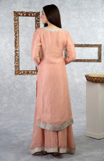 Pale Peach Kashmiri Tilla Embroidered Kurta Set